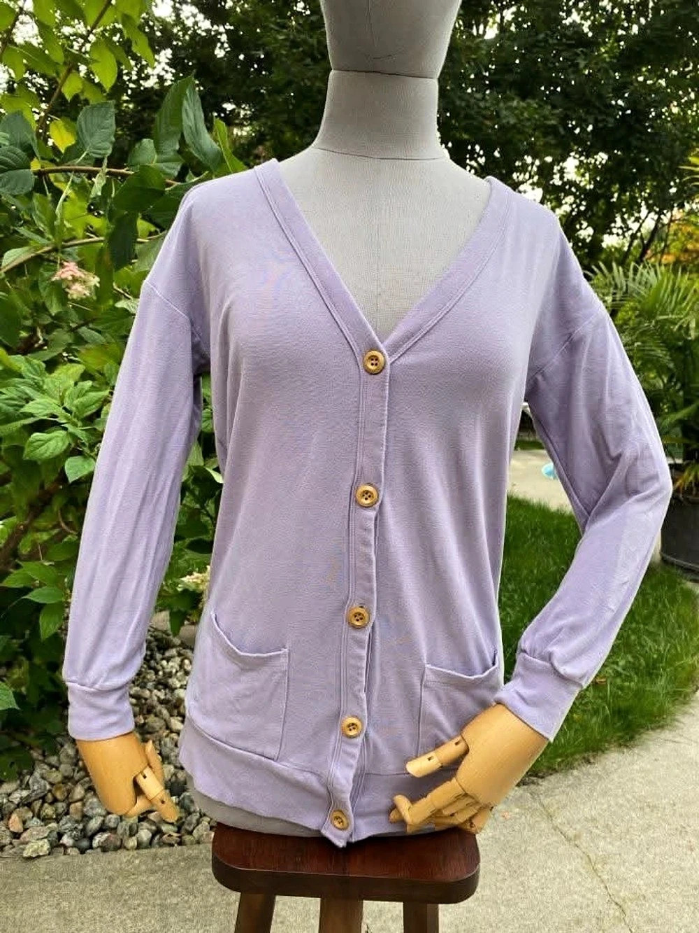 Kyte Baby purple Taro Button-Front Cardigan Size XS